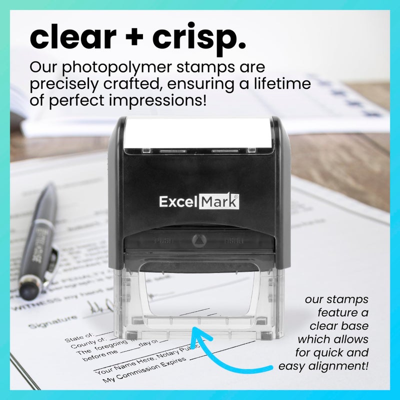 ExcelMark Notary Acknowledgement Stamp - Black Ink - Image 5